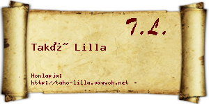 Takó Lilla névjegykártya
